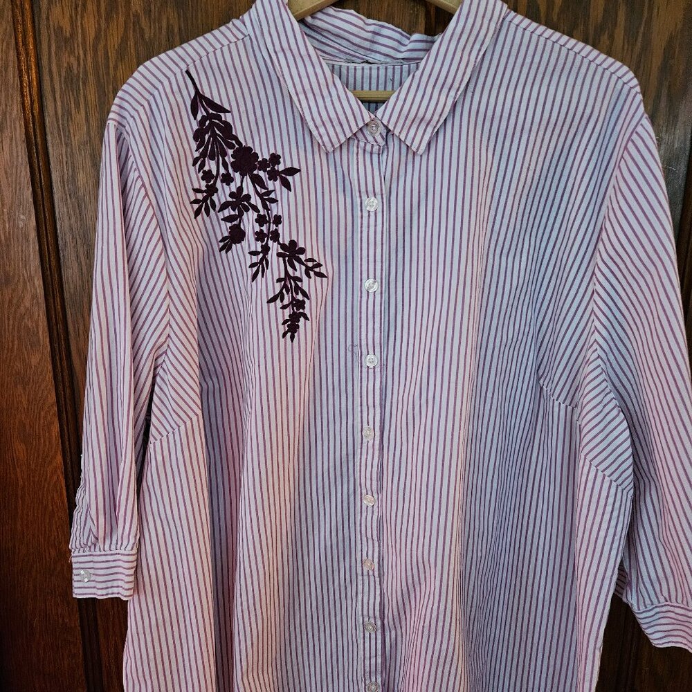 Woman Within Embroidered Top Plus Size 3X